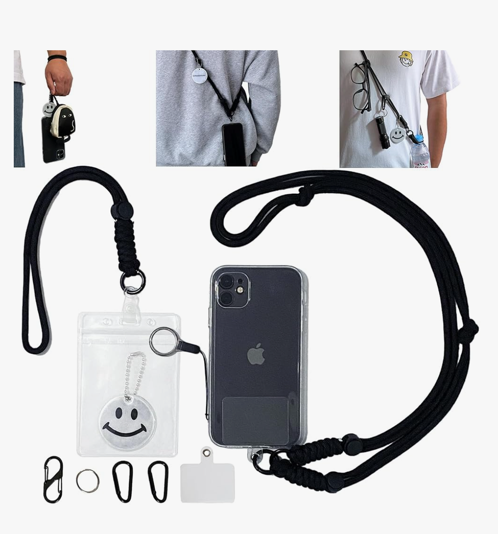 Anti Theft Phone Lanyard Crossbody, Phone Tether Wrist Strap Adjustable Neck Lanyard with ID Holder for Women