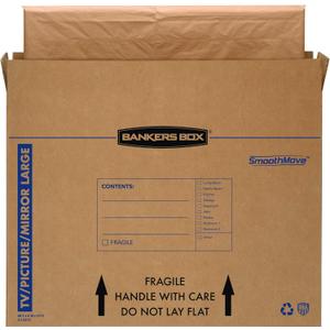 Bankers Box Large Moving Box, Up to 55" TV/Picture/Mirror, 4-Pack, 48 x 4 x 33 Inches (7711301)