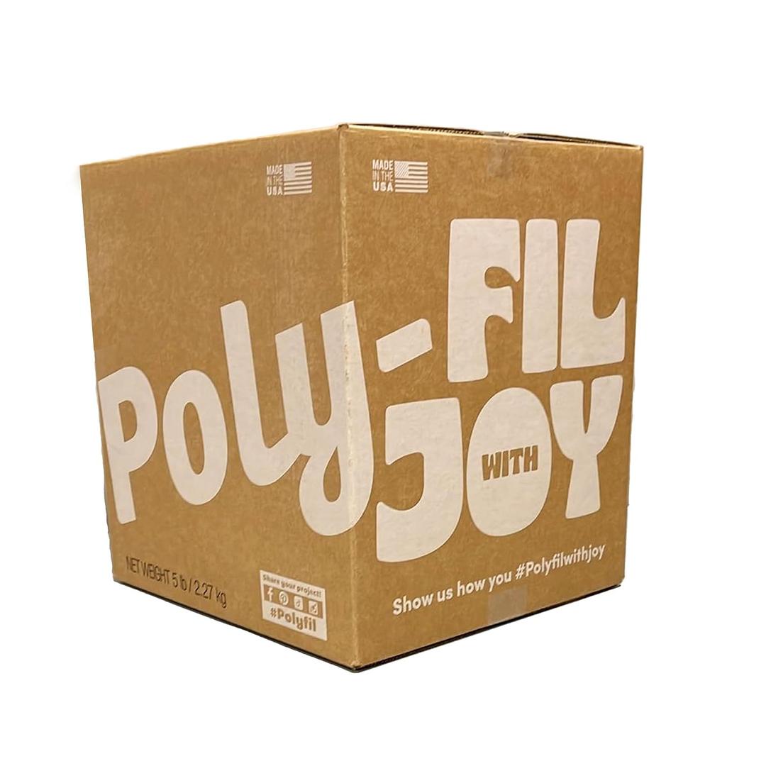 Fairfield The Original Poly-Fil, Premium Polyester Fiber Fill, Soft Pillow Stuffing, Stuffing for Stuffed Animals, Toys, Cloud Decorations, and More, Machine-Washable Poly-Fil Fiber Fill, 5 lb Box
