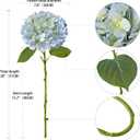 ZYTUYO 20" 4PCS Artificial Light Blue Hydrangea Flowers Large Faux Latex Real Touch Fake Hydrangeas Silk Bouquet with Leaves Stems for Family Table Office Wedding Party Arrangements