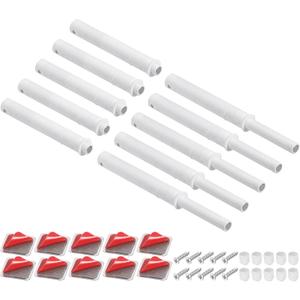 uxcell 10 Pcs Magnetic Push Latches for Cabinet Door, 4.21x0.4 Inch Push to Open Door Latch Cabinet Hardware, Hidden Door Release Drawer Pull on Closet Touch, Plastic White 107x10mm