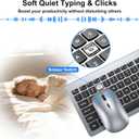 Wireless Keyboard and Mouse Combo - Ultra-Slim Design Full Size Quiet Keyboard with 3 DPI Adjustable Wireless Mouse, Sleep Mode,2.4G Cordless Thin Keyboard Mouse Set for Windows, Mac, Laptop, Black Gray