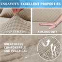 ZNSAYOTX Sectional Couch Covers, Stretch Jacquard Slipcovers with Elastic Bottom for L-Shape Sectional Sofa, 2 Pcs Pet Friendly Modular Sofa Protector (3 Seat Couch + 3 Seat Chaise, Khaki)