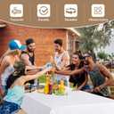 sancua White Tablecloths for 8 Foot Rectangle Tables, 6 Pack - Washable Polyester Fabric Table Cover for Wedding Wedding, Birthday Party, Banquet Reception, 60x120 Inch