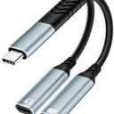 USB C Splitter 1 in 2 Out, USBC to Dual USB Type C Female Splitter Y Cable, PD 60W Fast Charging, 480Mbps Data Transfer Speed, for iPhone 15/16 Charging and Headphone Audio Dongle Adapter