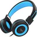 ELECDER i37 Kids Headphones Children Girls Boys Teens Foldable Adjustable On Ear Headphones 3.5mm Jack Compatible Cellphones Computer MP3/4 Kindle School Tablet Black/Blue