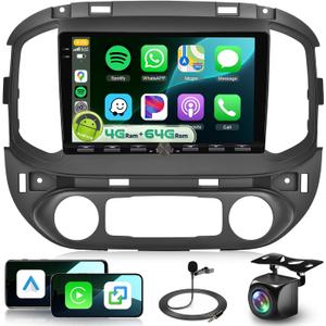 8 Core 4G+64G Android Car Stereo for Chevy Colorado GMC Canyon 2015-2017 with 5G WiFi DSP Bluetooth 5.0 Carplay/Android Auto, 9" 1280P IPS Touchscreen Radio with GPS FM/RDS SWC Backup Camera