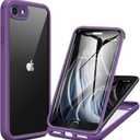 Miracase Crossbody Phone Lanyard Cases, Clip and Go Strap for iPhone SE, Adjustable Crossbody Cell Belt with Zippered Pouch, Neck Shoulder Cell Lanyard for Women, Purple