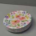 48Pcs Floral Paper Plates Spring Summer Flowers Disposable Party Dessert Plate 7" Watercolor Purple Pink Bouquet Meadow Plates for Birthday Wedding Baby Bridal Shower Party Supplies (48)