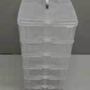 Sooyee 6-Tier Stackable Craft Organizers and Storage Box with 60 Compartments,Plastic for Toys,Dolls, Arts and Craft, Fuse Beads, Washi Tape, Rock Collection, Ribbons,Clear