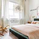 20" Modern Nickel Sputnik Chandelier 9-Lights Mid-Century Modern Starburst Chandelier Vintage Chrome Solid Metal Sputnik Chandeliers for Dining Room, Living Room, Bedroom, Kitchen, E12