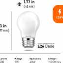 LED Appliance Bulb, 40W Equivalent, Range Hood Light Bulbs, Daylight White 5000K, 5W 500 Lumens, Non-Dimmable, E26 Base, Refrigerator Light Bulb, A15 Frosted, Pack of 2, Freezer Fridge Light Bulb