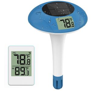 Wireless Pool Thermometer, Digital Pool Thermometer Floating Easy Read–IPX8 Waterproof Solar Temperature Gauge for Pool, Aquarium, Pond,