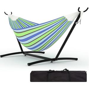 Garvee 2 Person Hammocks with Stand for Outside, Double Hammocks Portable Space Saving Heavy-Duty Steel Stand for Indoor Outdoor Patio with Carrying Bag, 450 lbs Capacity