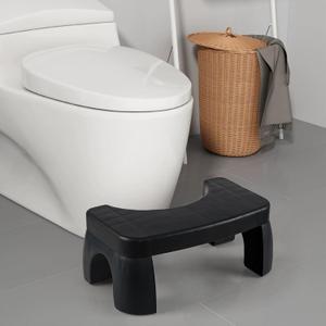 Set of 3 Plastic Toilet Stool for Bathroom, Portable Squatting Potty Poop Stool for Adult, Black