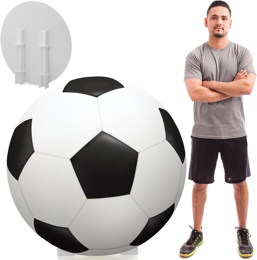 Capoda 3.9 ft Large Soccer Party Signs Decoration Sports Cardboard Cutout Stand up Backdrop for Soccer Birthday Decor Balls Photo Viewing Events Game Day Celebrations Supplies