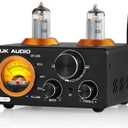 Douk Audio ST-01 PRO 200W Bluetooth Amplifier, 2 Channel Vacuum Tube Power Amp with USB DAC/Coaxial Optical Inputs/VU Meter/Treble Bass Control for Home Theater/Stereo Speakers (Upgrade Version)