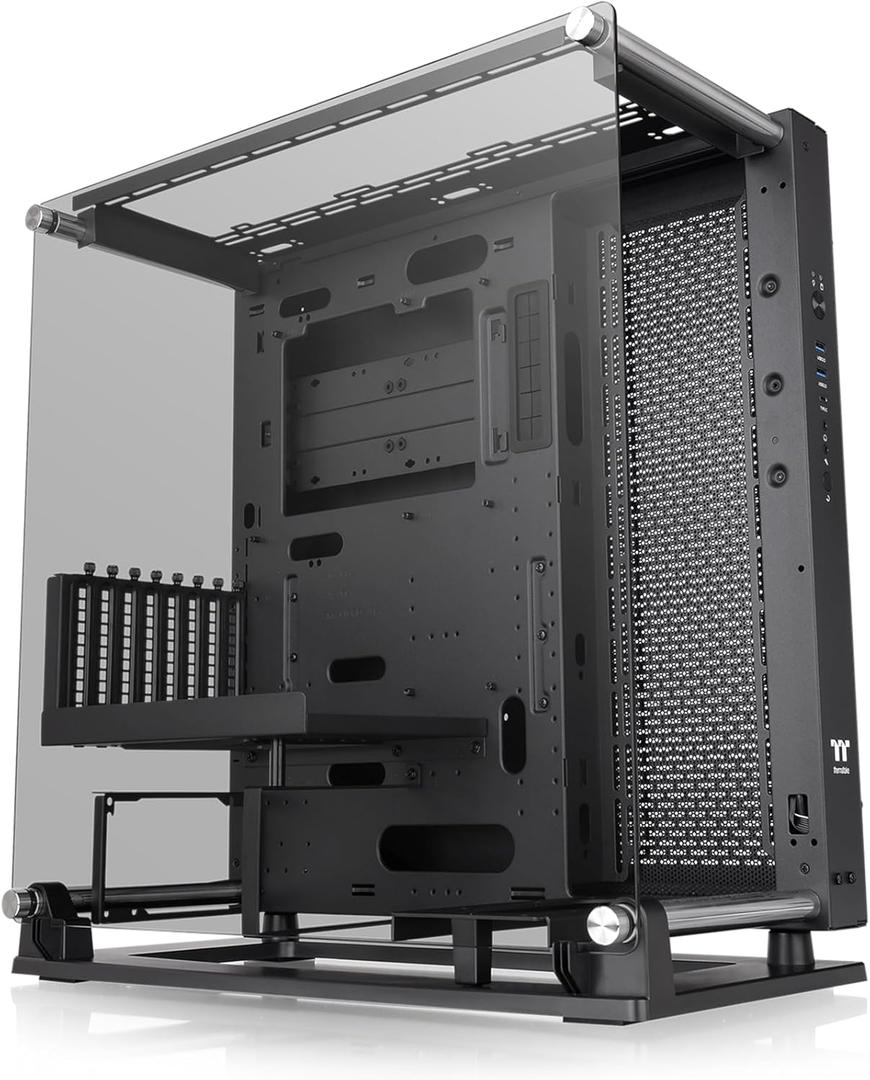 Thermaltake Core P3 Pro E-ATX Tempered Glass Mid Tower Gaming Computer Chassis, Open Frame Panoramic Viewing, Glass Wall-Mount, Rotatable PCI-E Slots, CA-1G4-00M1WN-09 (Black)