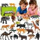 Safari Animals Figures Toys, Realistic Wild Zoo Animal Figurines, Plastic African Jungle Animals Playset for Kids Toddlers, 21Pcs Safari Toys Birthday Gifts for Boys Girls