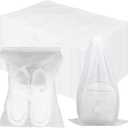 200 Pcs White Non-Woven Shoe Storage Bags  Dustproof Drawstring Travel Shoe Covers (12.5 x 18.5)  Breathable & Portable Organizers for Shoes, Boots, Purses