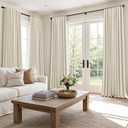 MIULEE 100% Blackout Curtains 90 Inch Long 2 Panels for Bedroom, Thick Black Out Curtain Room Darkening Back Tab Pleat Floor to Ceiling Window Drapes with Hooks for Living Room, Light Cream