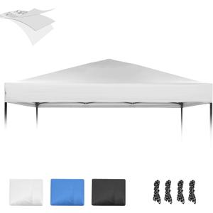 1010 Canopy Replacement Top, Pop Up Canopy Replacement Tent Cover for Straight Leg Frame, Waterproof Canopy Top Cover for Garden Patio Camping (Top Only)(Silver White) (10'x10' 300D Oxford Cloth)