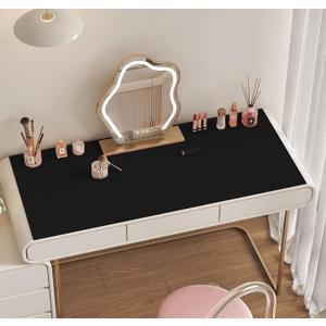 39.37"x17.7" Makeup Mat for Vanity Table Waterproof Non-Slip Large Desk Protector Pad, Heat Resistant Vanity Mat for Makeup Organizer, Cosmetic Table Cover for Bedroom, Office, Dressing Table., 17.7"*39.39"