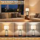 3 Way Dimmable Table Lamp With USB Ports, Stepless Dimming, 3 Color Temperatures, Living Room Table Lamps, Farmhouse Table Lamps For Living Room, 26.8 Farmhouse Lamps Set of 2(Bulbs Included)