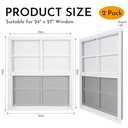 2 Pack Shed Windows, 24'' x 27'' Household Windows with Tempered Glass and Fiberglass Screen for Shed, Flush Mount Sliding Window for Chicken Coop, Playhouse, Garage, White