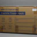 QAOYEDE Towel Warmer Rack with Intelligent Touch Screen Timer, Fast Heating Heated Towel Racks for Bathroom, Plug-in Wall Mounted Heated Towel Bar Matte Black