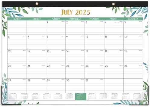 Desk Calendar 2025-2026, 18 Months Calendar from July 2025 to December 2026, 17" x 12", 2025-2026 Desk Calendar Large Ruled Blocks for Planning