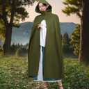 Renaissance Costume Medieval Viking Hooded Cape Halloween Vintage Cloak for Men Women (Blue)