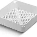 Tuanse 2 Pcs 8.5 x 8.5 x 2.5 Inch Floor Sink Drain Covers Commercial Plastic Floor Drain Strainer Plastic Drains Screen Basket Suitable for Commercial Kitchen Restaurant Diner Cafe (White)