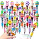 30Pcs Mini Multicolor Pens in One 4-in-1 Cute Pens Bulk, Ballpoint Pen for Birthdays and Parties, Fun Gifts Assorted Ink Kawaii Pen(Easter Egg Style)