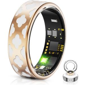 Smart Ring for Women& Men -Health Tracker Ring with Heart Rate/Blood Oxygen/Sleep Tracker/Step Counter/10ATM Waterproof Fitness RingFree No Subscription Fee, for iOS & Android (#12)