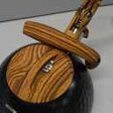 GGC Tea Kettle for Stove Top, Loud Whistling Kettle for Boiling Water Coffee or Milk, 3.1 Quart 3L Heavy Stainless Steel Black Kettle with Wood Pattern Handle, Unique Button Control Kettle Outlet