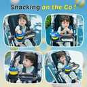 Universal Snack Tray for Stroller, Cup Holder Tray with Flexible Silicone Arm Gripper, Stays in Place Tray Attachment for Toddler & Kids, Snacking On The Go, Stroller Travel Accessories, Universal Fit