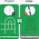 AMAGABELI 25 Panels 24in(H)35ft(L) Decorative Garden Fence No Dig Rustproof Metal Pre-Linking Fence Panels Garden Edging Border Animal Barrier Fencing for Flower Beds Yard Patio Outdoor Decor White