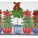 Chinoiserie Christmas Body Pillow Covers 20x54, Grandmillennial Christmas Decor, Coquette Red Porcelain Xmas Tree Winter Long Body Pillow Case Cover with Hidden Zipper for Bed Couch