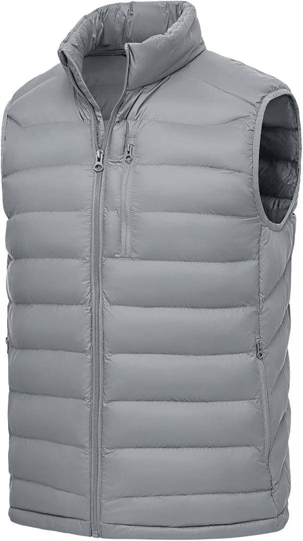 Rdruko Men's Puffer Vest Lightweight Outerwear Winter Warm Outdoor Hiking Casual Vest with 5 Pockets (Large)