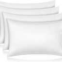 Comfyanno Queen Size Pillow Cases Set of 4, Soft & Breathable Pillowcases, Envelope Closure, Wrinkle-Free, Fade & Stain Resistant, Brushed Microfiber Fabric, Bed Pillow Covers - 20 x 30, White