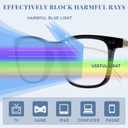 2 x Blue Light Blocking Glasses Men Computer Game Phone Eyeglasses Acetate Frame Metal Core Wire Spring Hinge (Black)