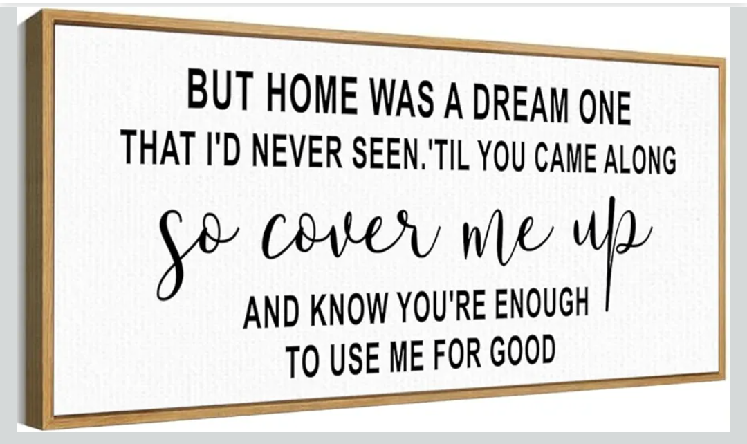 But Home Was A Dream Sign Canvas Framed Wall Art,Family Love Quotes Sign Wall Decor for Home Bedroom,Housewarming Gifts Wedding Gift for Friends Couple, Size 31"×12"