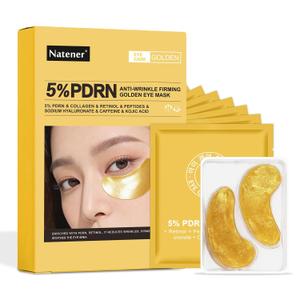 30 pairs 5%PDRN Under Eye Patches, 24K Gold Eye Patches for Puffy Eyes, Dark Circles, Under Eye Bags & Wrinkle | Collagen, Retinol, Hyaluronic, Peptides, Kojic Acid, Caffeine, Korean Skincare Eye care