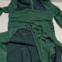 BORIFLORS Women's Sexy Ruched Bodycon Midi Dresses Elegant Mesh Long Sleeve Square Neck Ruffle Hem Cocktail Party Dress XS