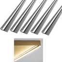 5Pack Surface Mounted LED Linear Aluminum Profile, 45 Degree Led Bars Invisible Oblique Beam Lamp Bookcase Layer Shelf Led Channel Kitchen Closet Hidden Lighting(100cm, Gray)