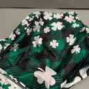 Horaldaily St. Patrick's Day Rectangular Tablecloth 60x84 Inch, Buffalo Plaid Shamrock Lucky Washable Table Cover for Party Picnic Dinner Decor (Green)