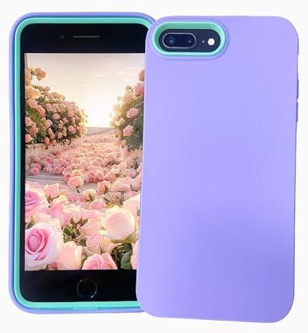Klefuryi for iPhone 7/8 Plus Case,Liquid Silicone TPU+PC Shockproof Anti-Scratch Case for iPhone 7/8 Plus case 5.5 Inch.Purple