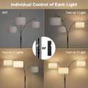 SIBRILLE 36W Corner Floor Lamp Dimmable - 3 Lights Arc Floor Lamps Standing Lamp with Remote & Touch Control, Tall Lamp for Living Room Corner, Bedroom, Office
