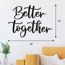 Better Together Metal Wall Decor 18"X16" Black Modern Wall Art Family House Steel Wall Sign Hanging Home Decoration Bedroom Bathroom Living Room Wall Words Decor Plaque Large Letters Wall Pediment Indoor Kitchen for Couples Wedding Rustic Farmhouse Hanging Crafts Wife Husband